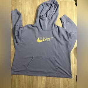 Nike Hoodie in Gray with Yellow Swoosh